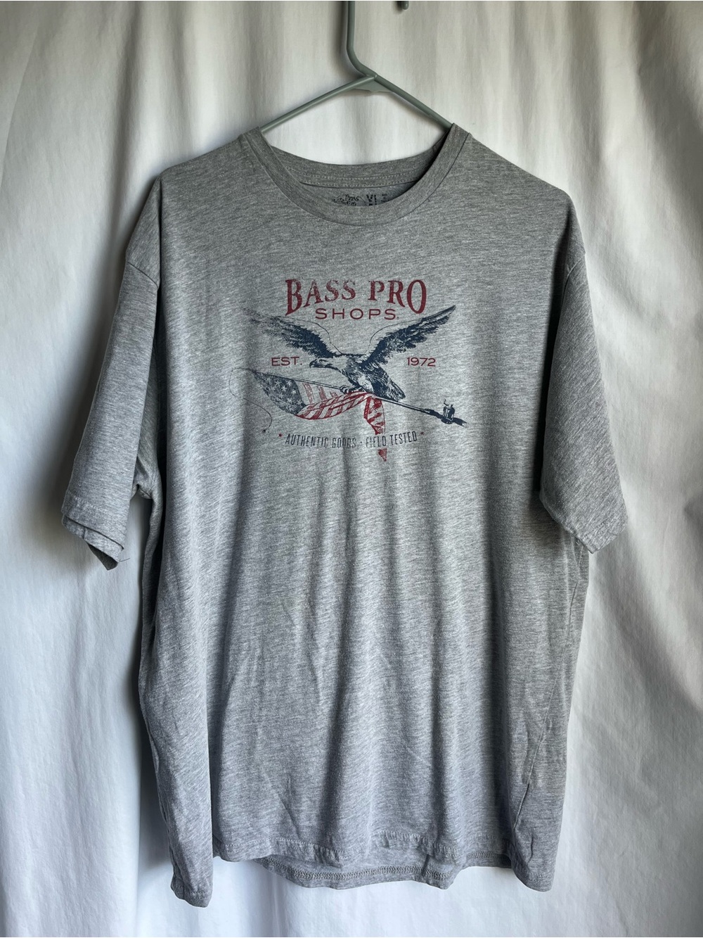 Bass Pro Shops Heather Gray Short Sleeve Tee w/ Flying Duck Graphic Grandpacore